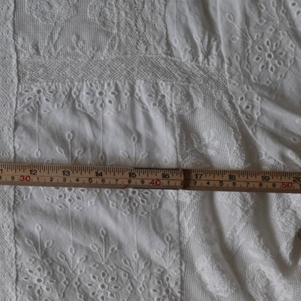 ZARA Broderie Anglaise and Lace XS White Top Embroidered 100% Cotton blouse - Picture 10 of 15